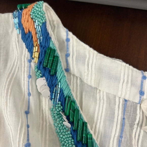 Anthropologie x Duet Ocean Beaded Kaftan size XS/S - Picture 6 of 11